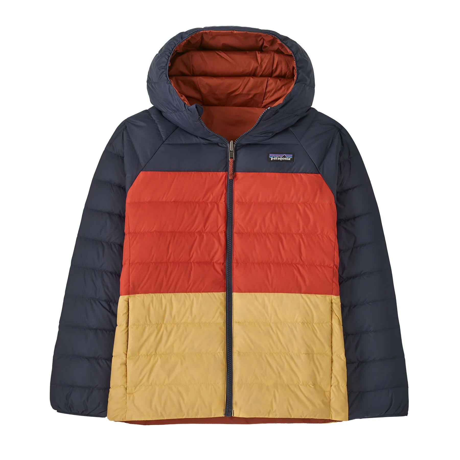 Patagonia Kids' Reversible Down Sweater™ Hoody Burnished Red - Image 2